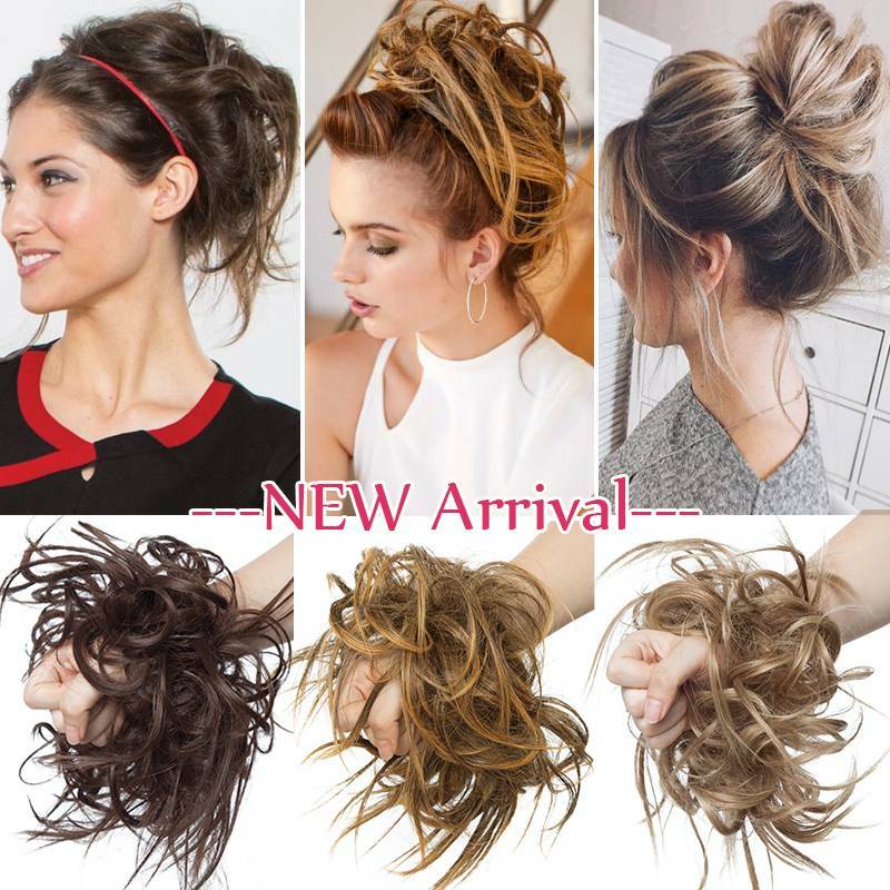 Extra Large Messy Bun Hair Extensions Scrunchie Wrap on Ponytail Updo Hair Piece