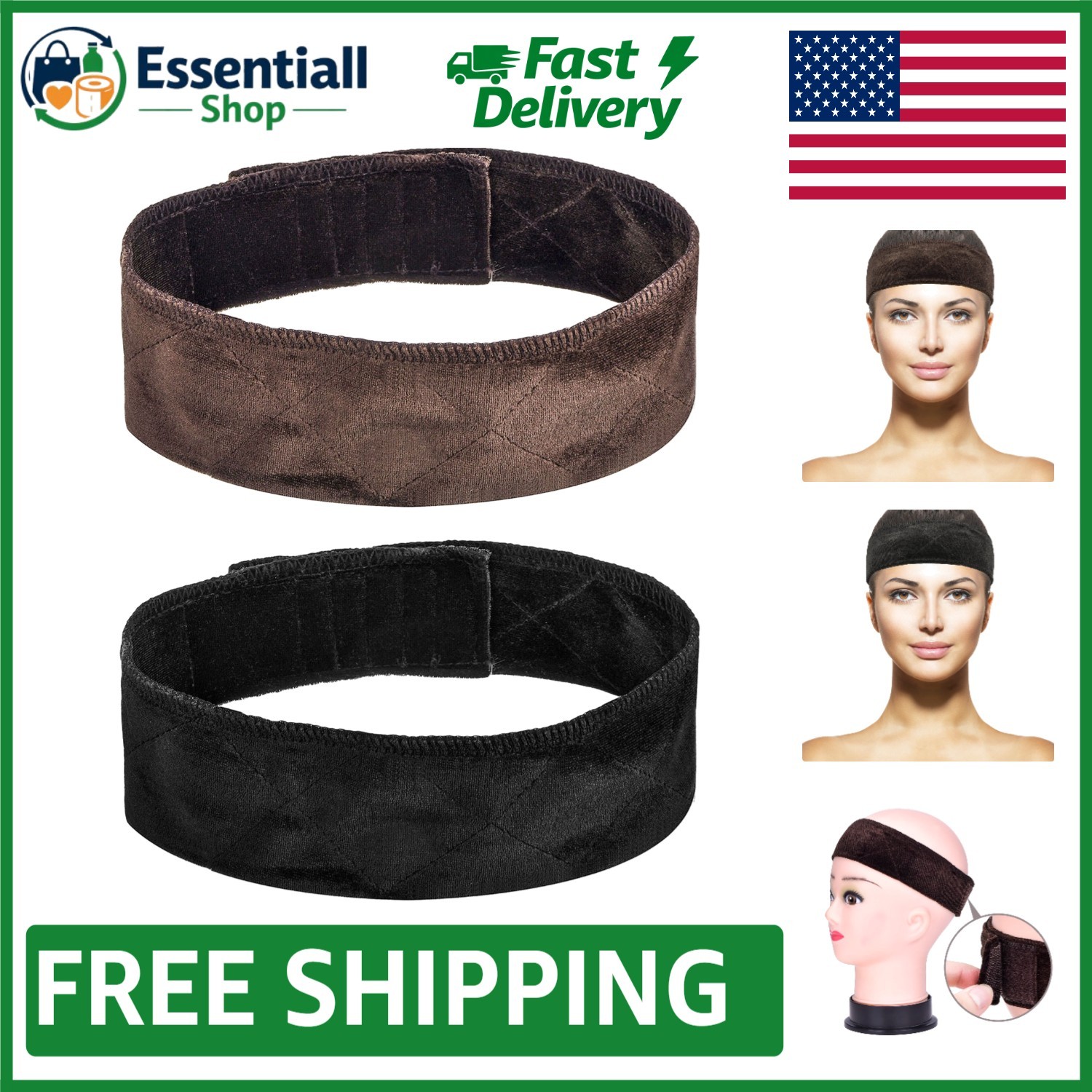 Velvet Wig Band Set – Adjustable & Lightweight for All-Day Wear in 2 Colors