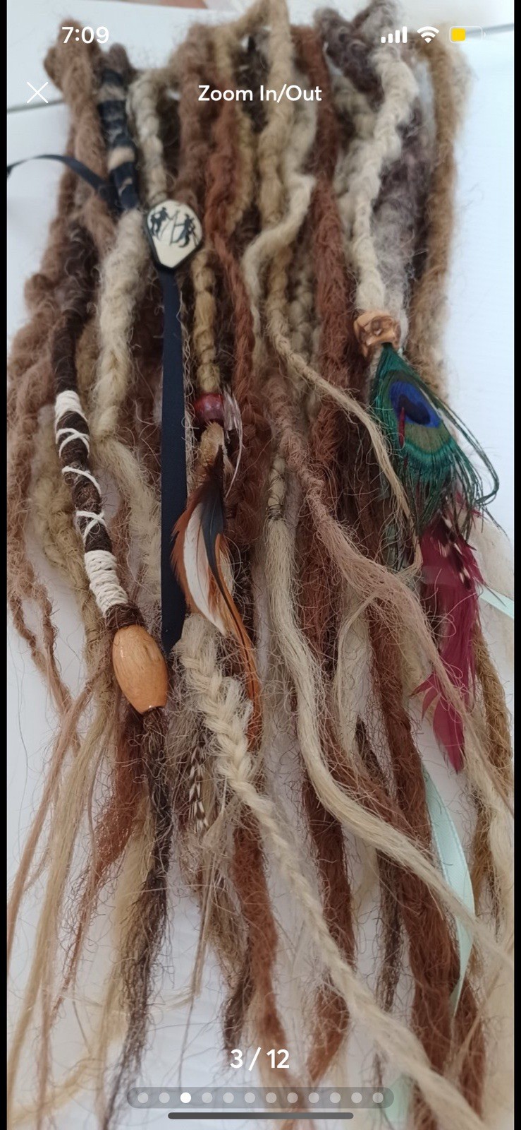 Dreadlock Hair Extension crochet handmade bohemian browns double ended dread set