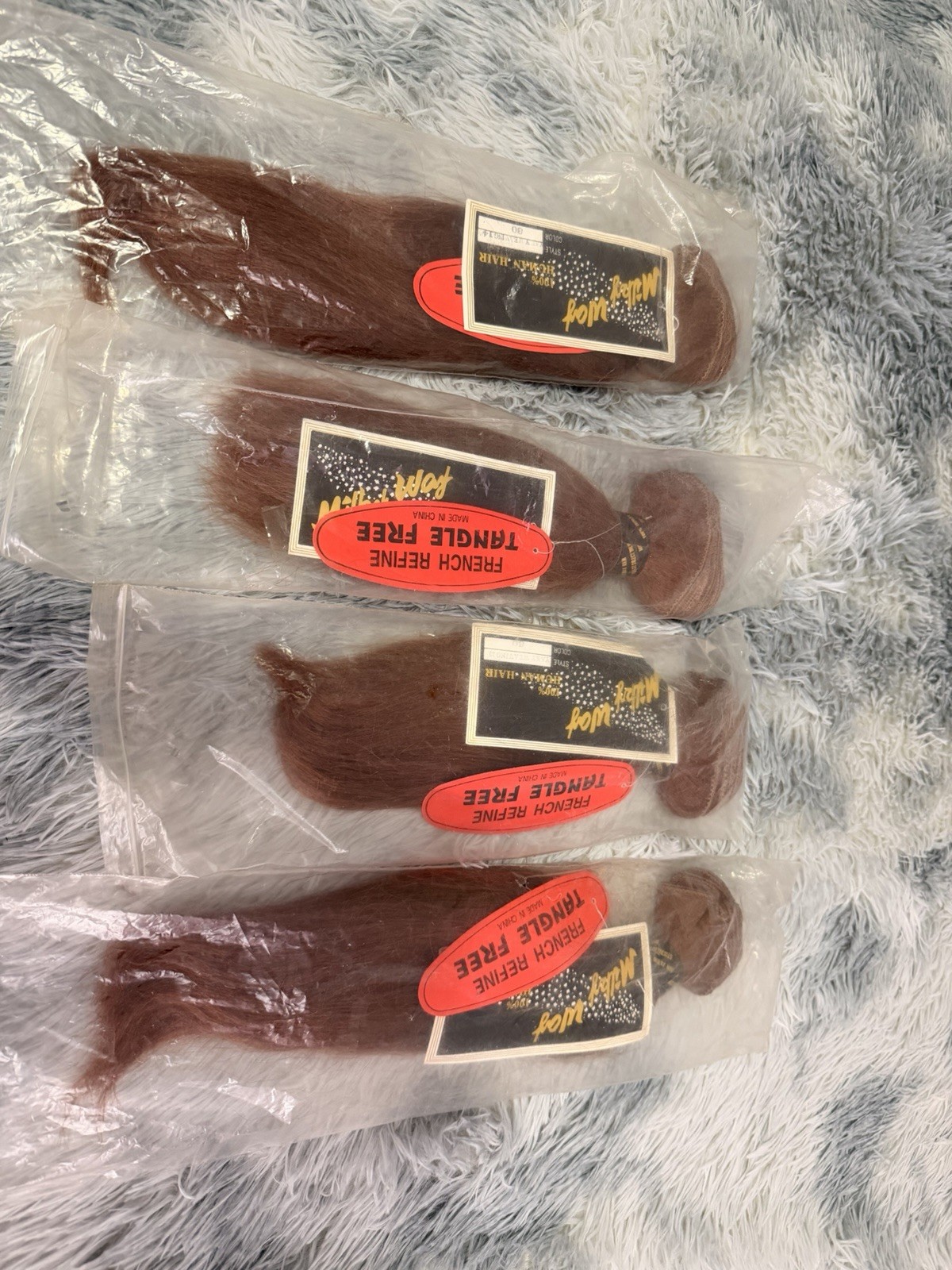 Milky Way Yaky Human Hair Extensions Straight Auburn 14” 14” 10” 10”Colour 30