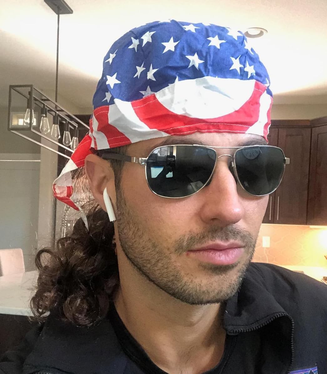 Lightweight Patriotic Mullet Wig Skull Cap – Fun Headpiece for Celebrations
