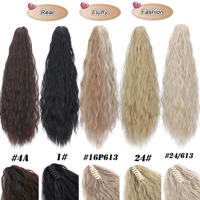 High Puff Kinky Curly Claw Ponytail Clip In Hair Extension Pony Tail For Human