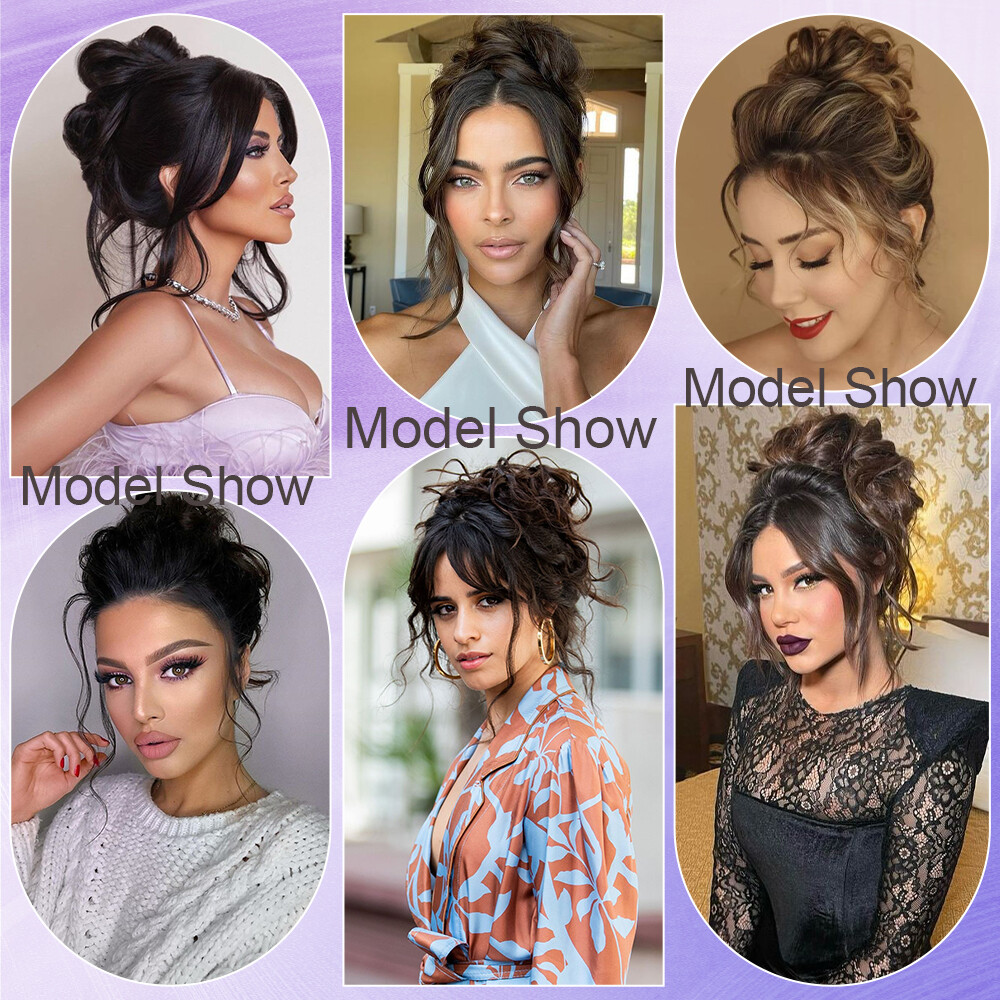 MESSY THICK Bun Hair Piece Scrunchie Updo Wrap Extensions Straight Real As Human