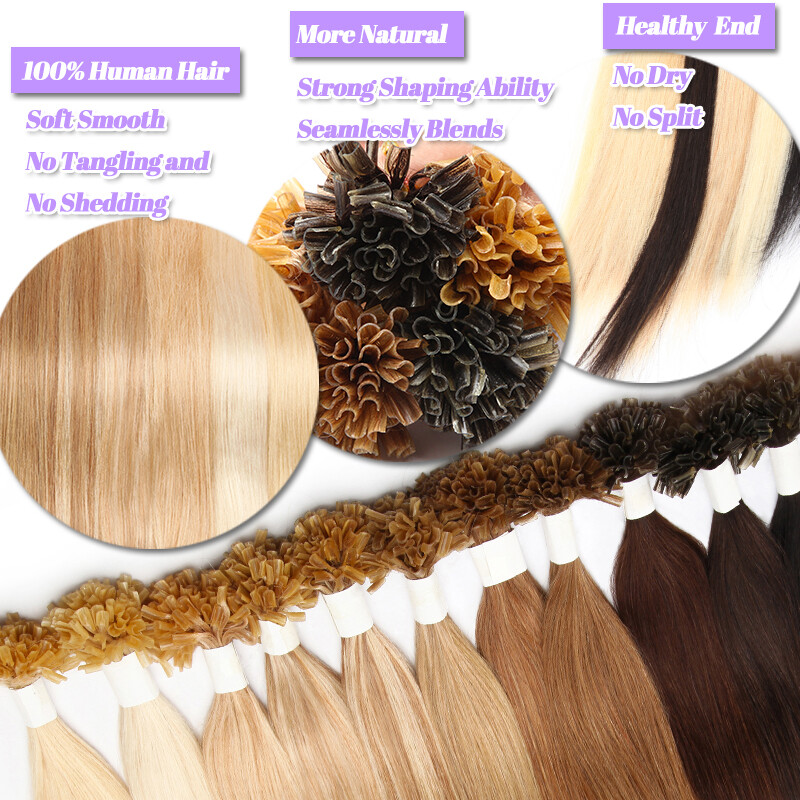 200S Nail U Tip Glue Keration Fusion Russian Remy Human Hair Extensions THICK