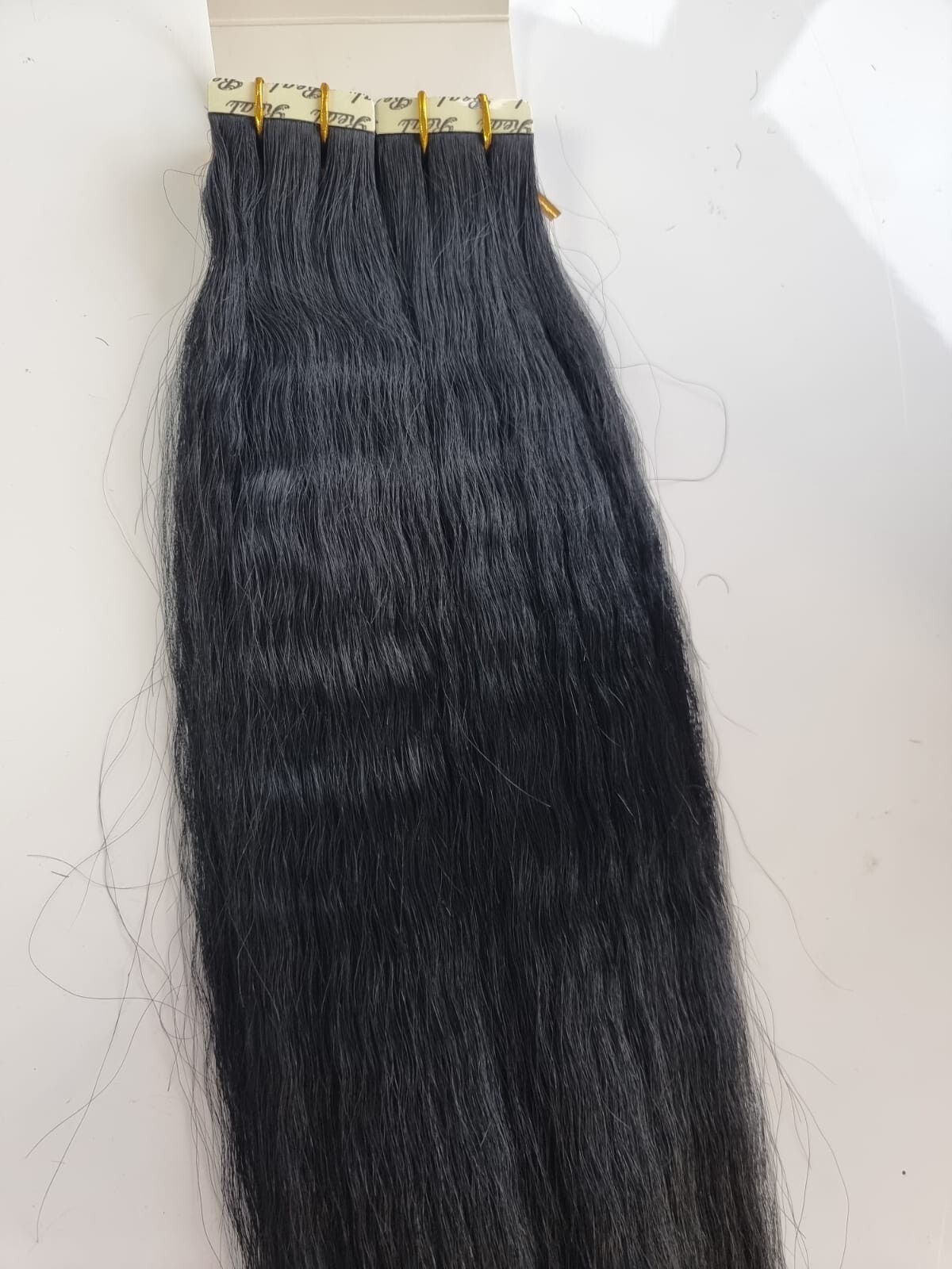 12A BRAZILIAN KINKY STRAIGHT TAPE IN HAIR JET BLACK COLOUR 1# 40PCS 24INCH 100g