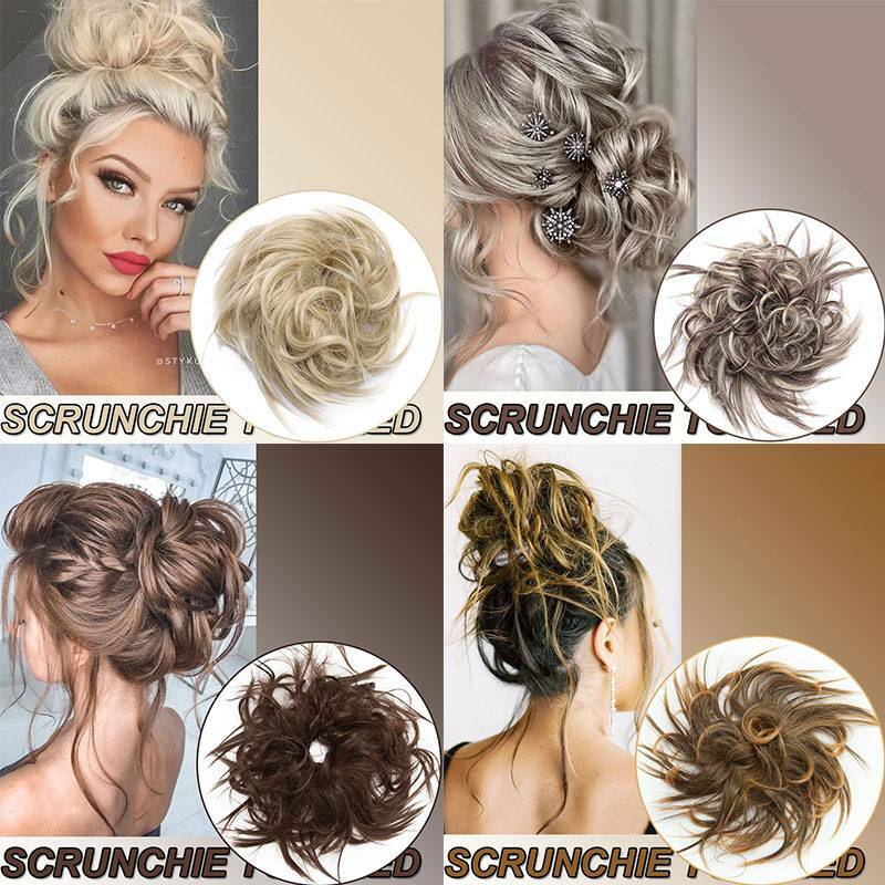 85G Thick Real as Human Messy Bun Hair Piece Scrunchie Updo Wrap Hair Extension