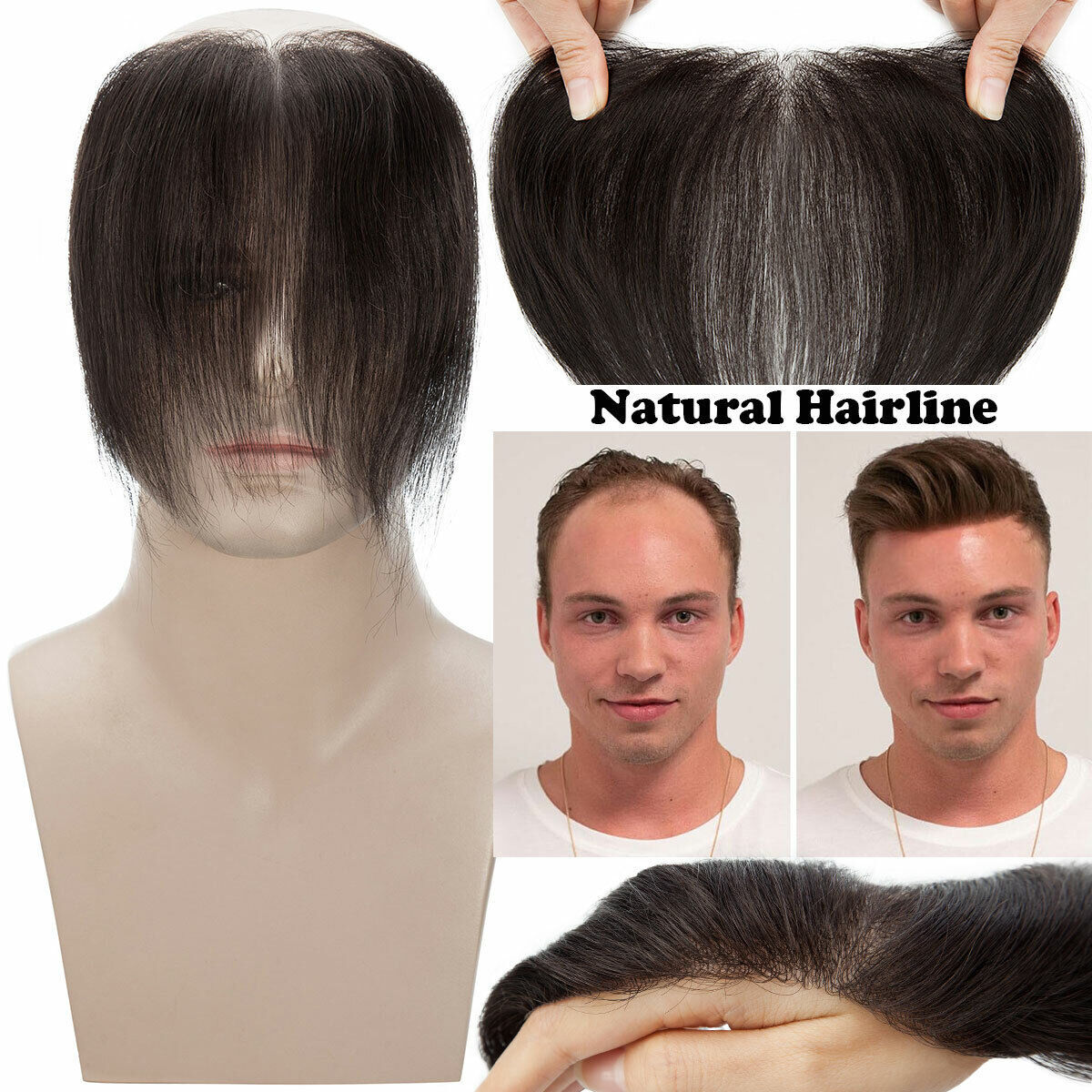 Ultra Thin Skin Mens Toupee Invisible Men Hair Replacement System TOP Hairpieces