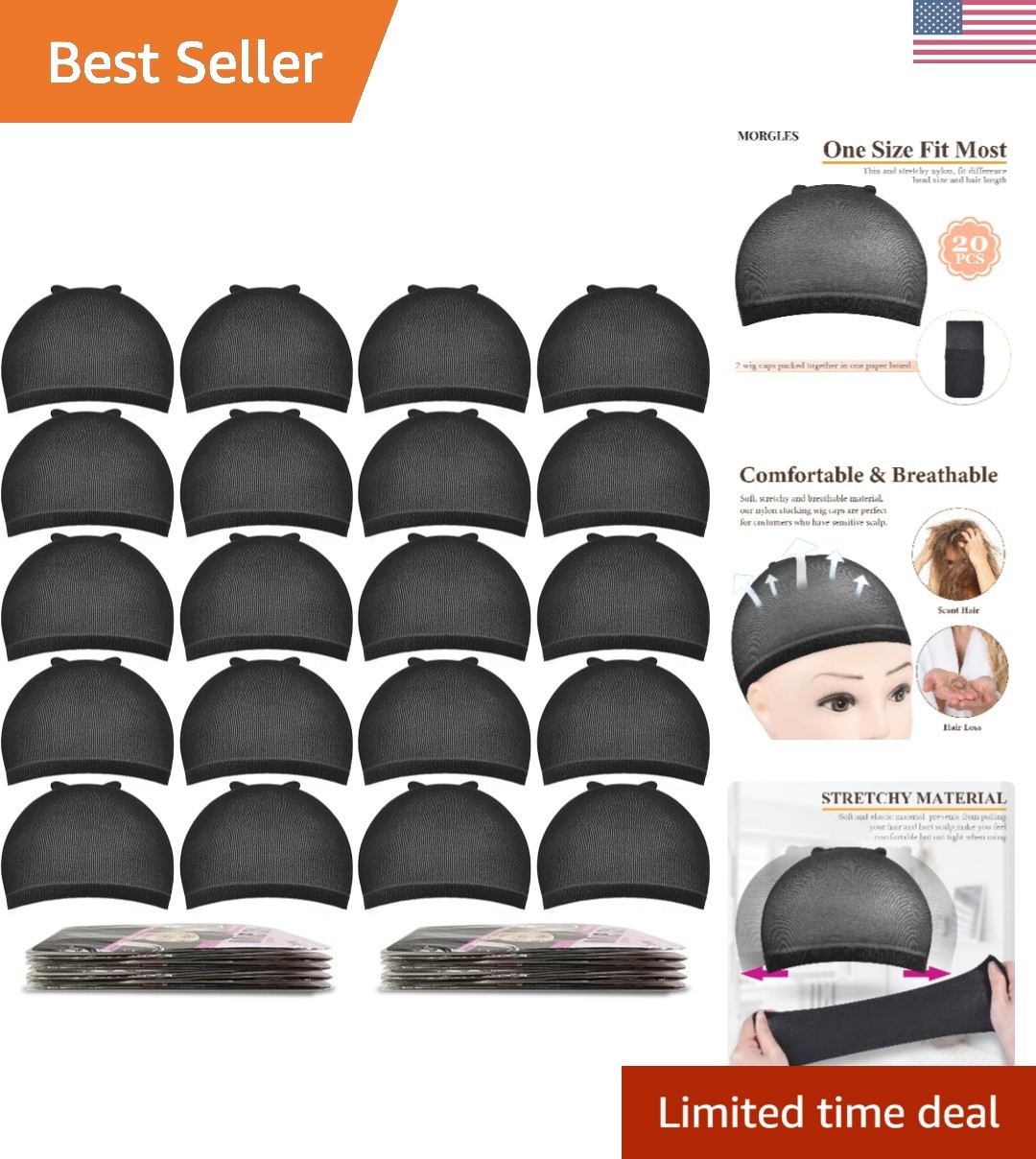 20 Pcs Black Stocking s, Stretchy Nylon s For Women Men