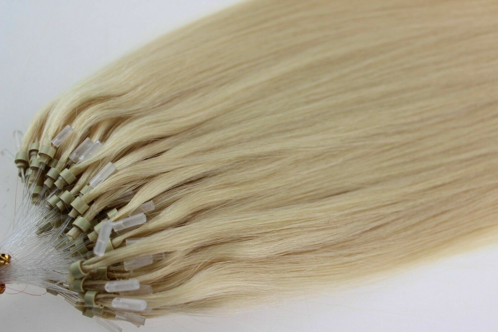 Micro Ring Link Human Hair Extensions Silicone Micro Beads Loop Tip Remy Hair US