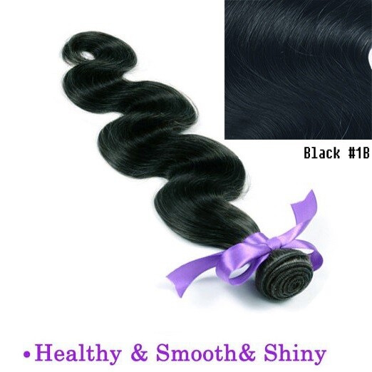 BODY WAVE Black Color #1B Brazilian 100 Virgin Human Hair bundle 10 In – 30 In