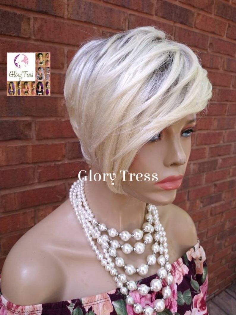 Short Razor Cut Full Wig | Pixie Cut | 100% Human Hair Wig | Ombre Blonde 613