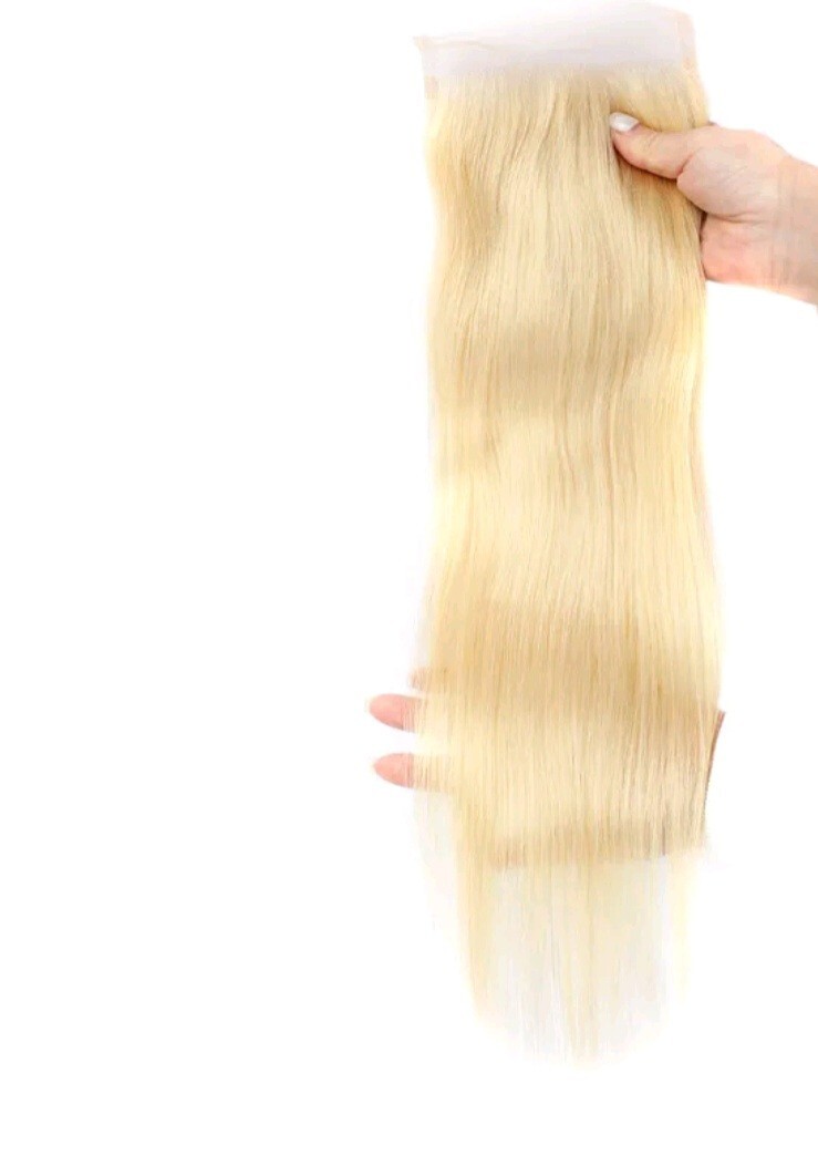 PERUVIAN PURE BLONDE 613# LACE CLOSURE 4X4/5X5/6X6/7X7/13X4/13X6 STRAIGHT/B WAVE