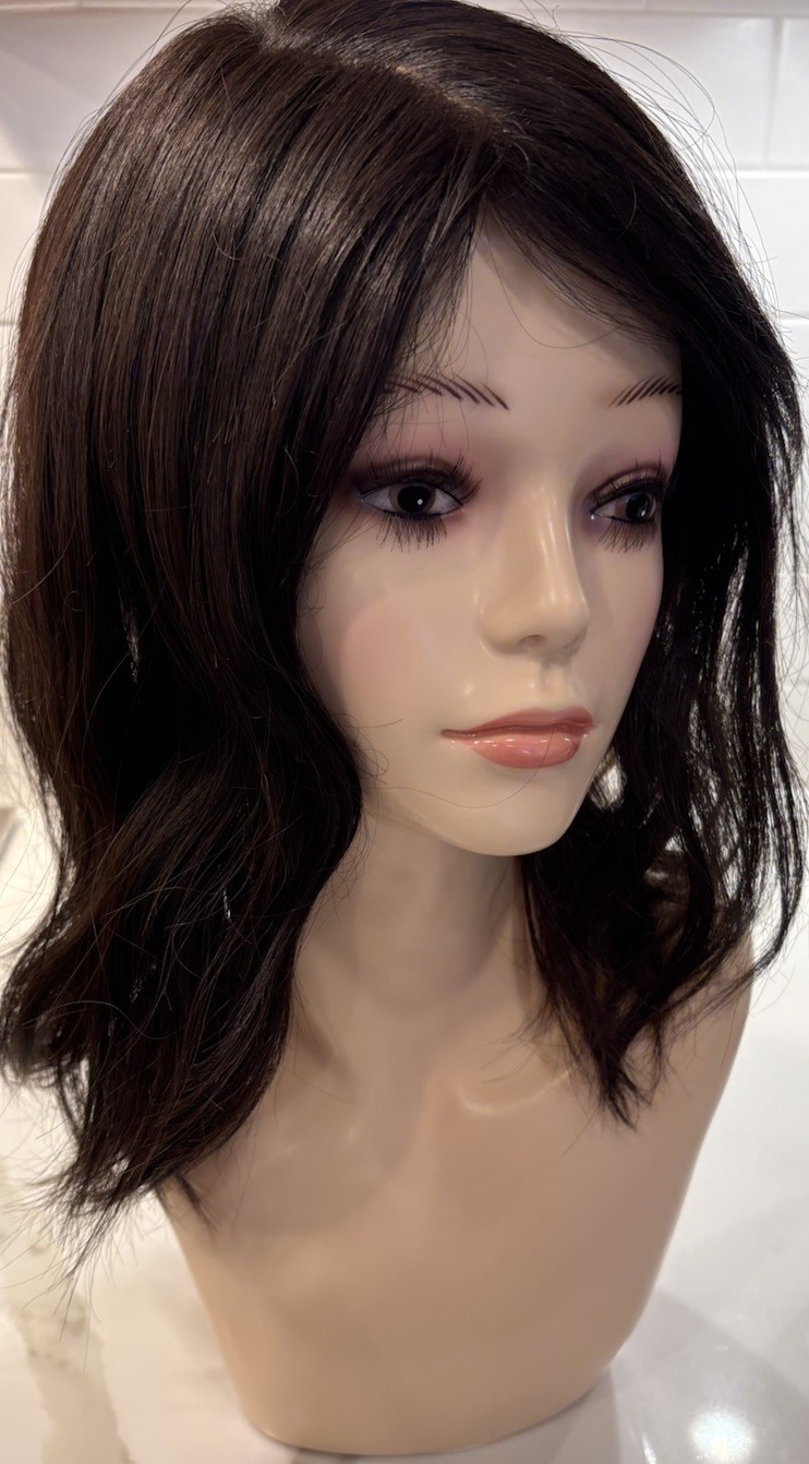 One Milano Wig Divine Collection Dark Brown Wavy 15” human hair