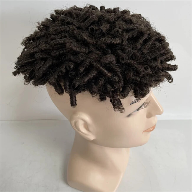 15mm Curl Twist Dreadlocks AUS Toupee for Black Men