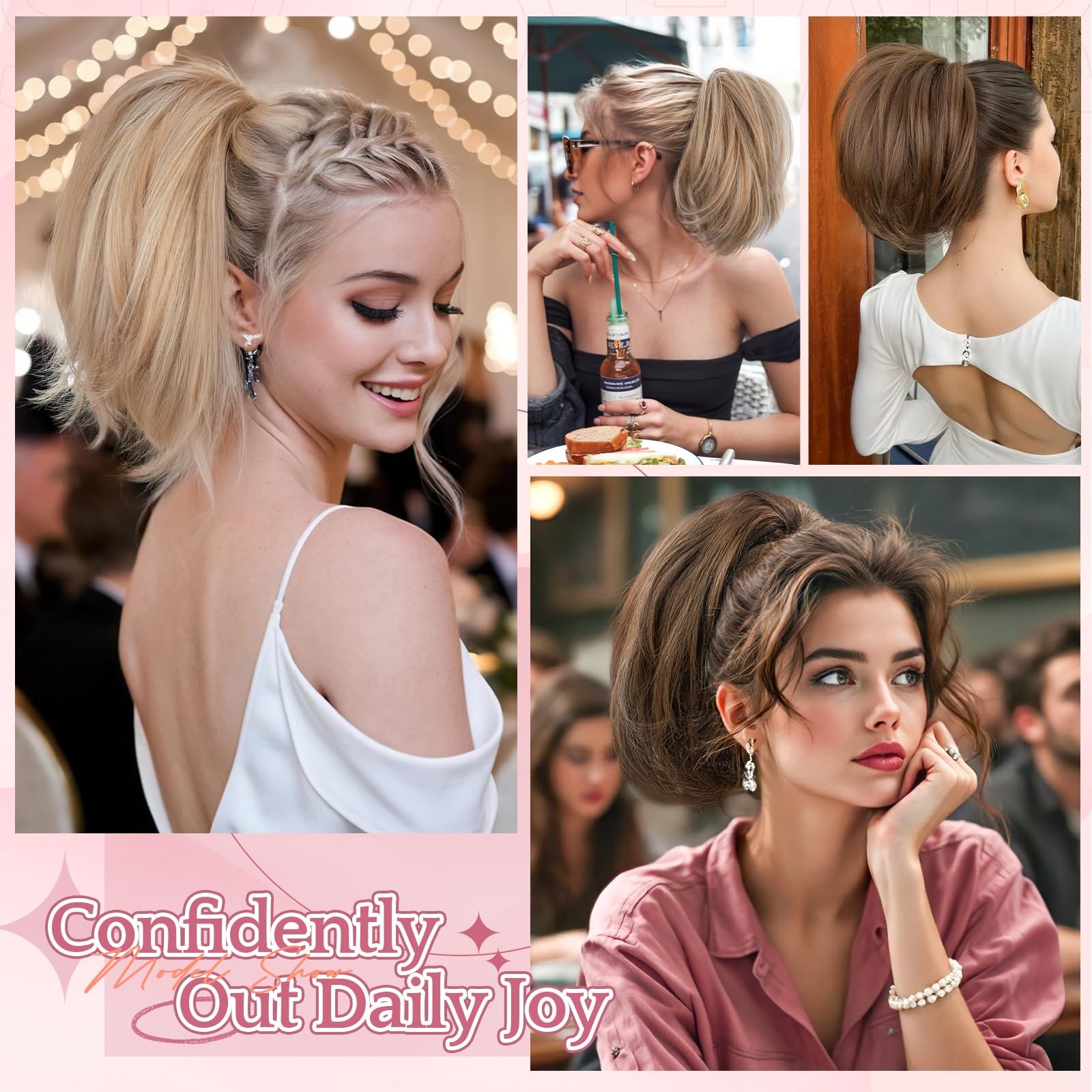 SEGOHAIR Claw Clip Short Ponytail Hair Extensions Messy Bun Hair Piece for wi…