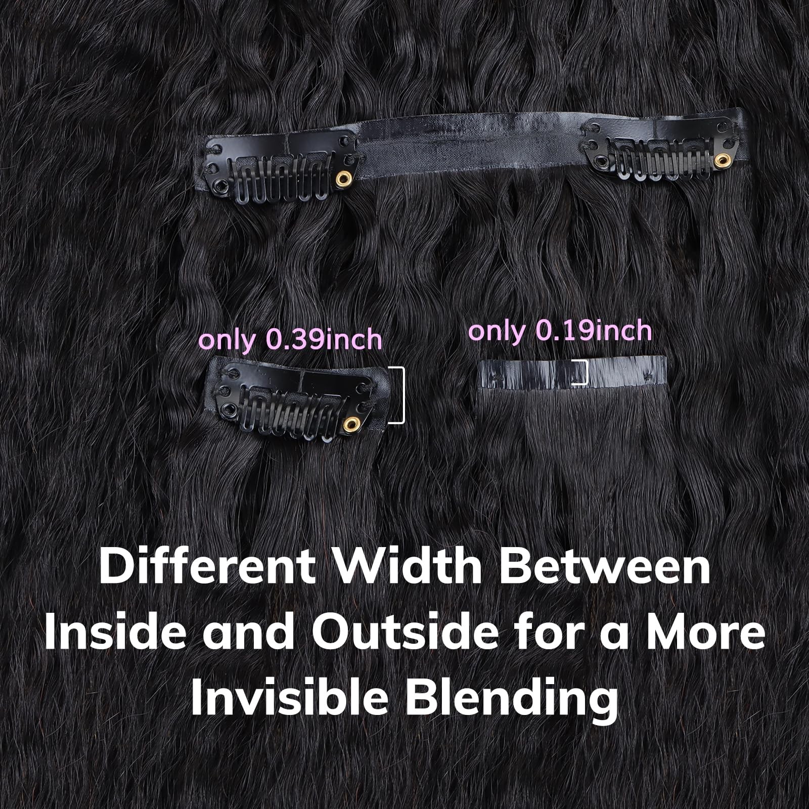 Idn Beauty Seamless Clip In Hair Extensions Human Hair Kinky Straight 14 Inch