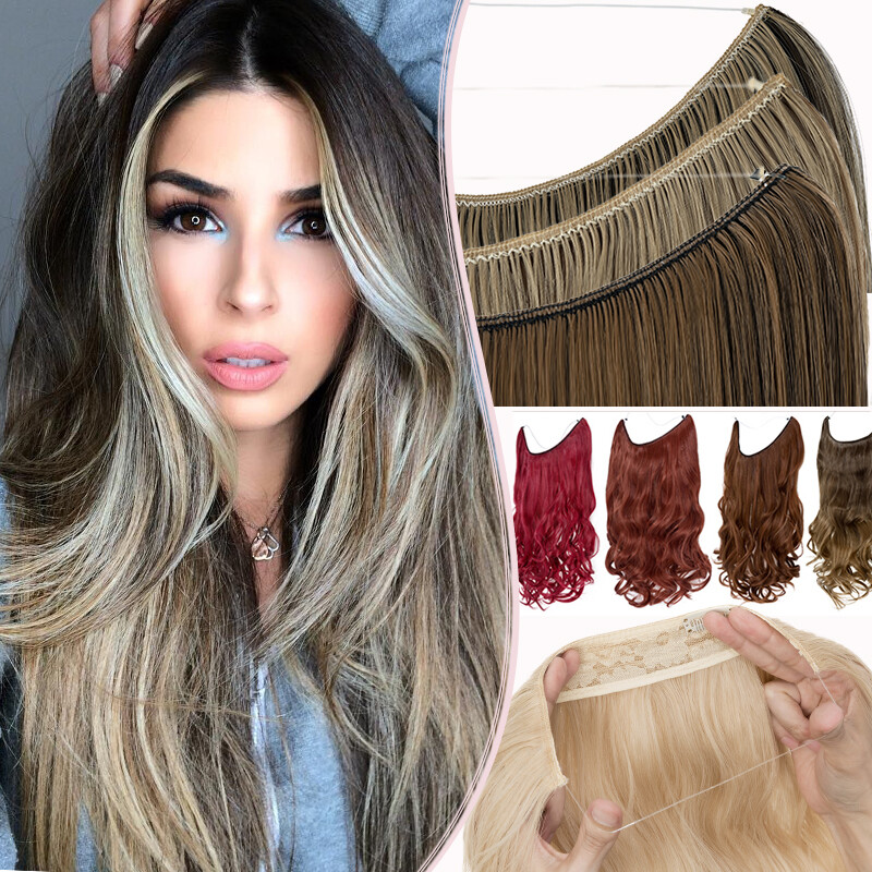Hidden Hairpiece Secret Wire In As Human Hair Extension Wavy One Piece Nano Ring
