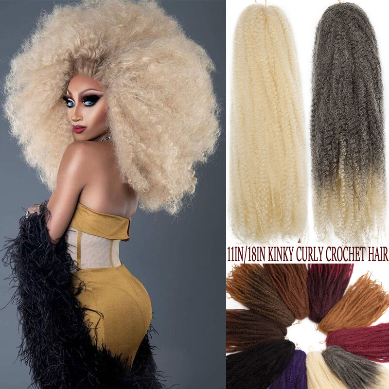 Afro Kinky Bulks Hair Extensions Curly Twist Crochet Braids Real Natural Fluffy