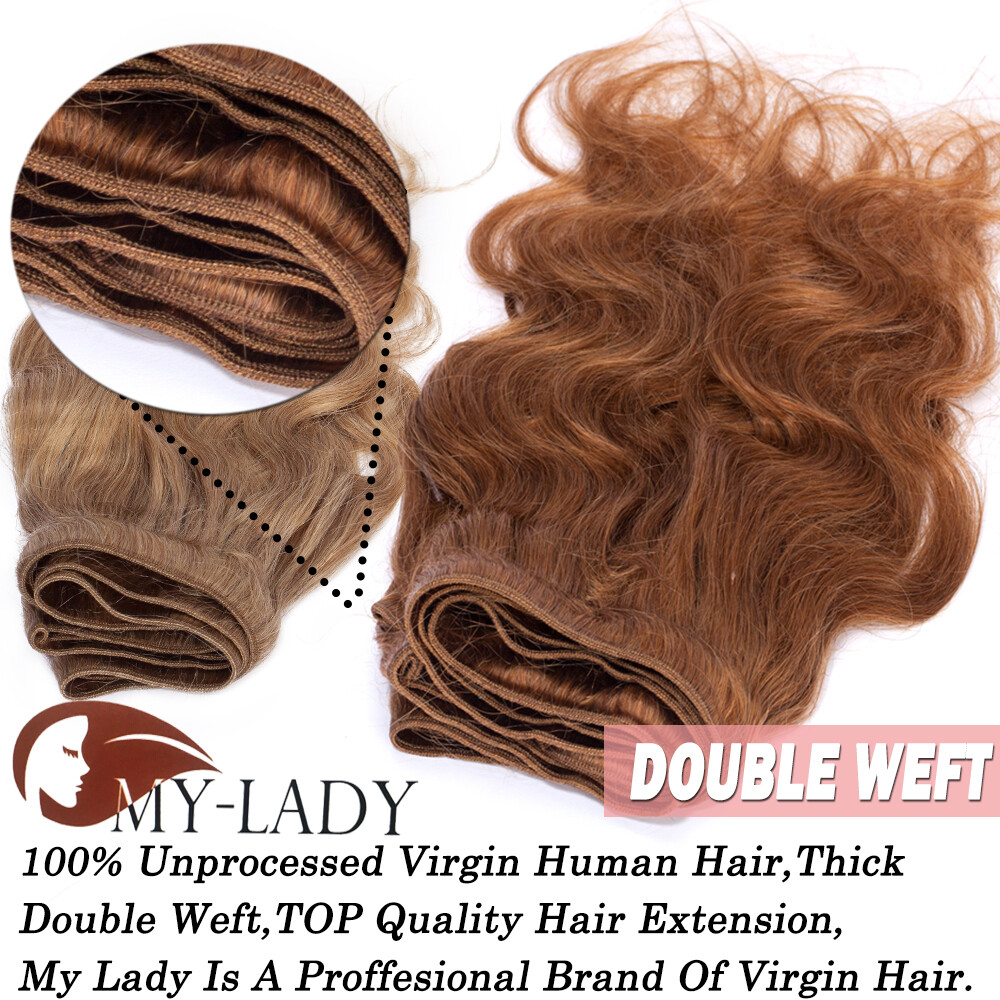 100% Real Virgin Human Hair Weft 100g/Bundle 300g Full Head Sew-In Weaves Blonde