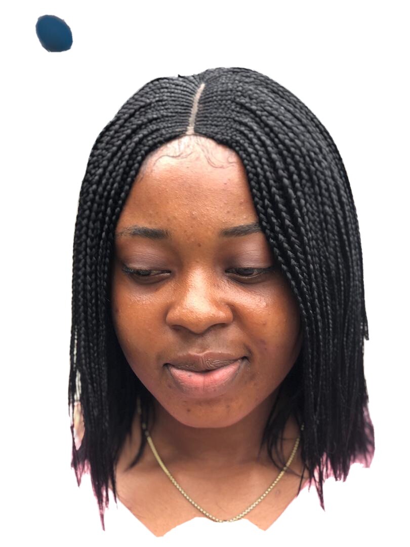 Braided wig/box braids . Color Black Light Weight Wig.