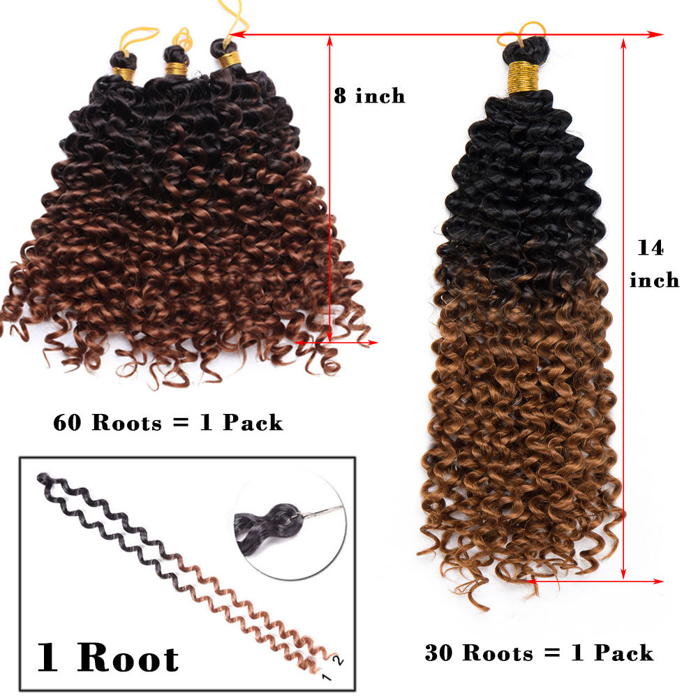 3/5Packs Marlybob Deep Wave Curly Afro Crochet Braiding Hair Extensions As Human