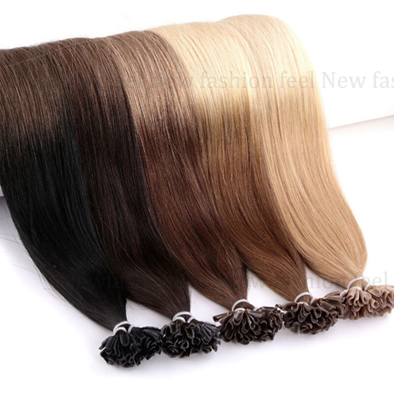 High Keratin Fusion Pre-Bonded Nail U Tip 100% Remy Human Hair Extensions R03