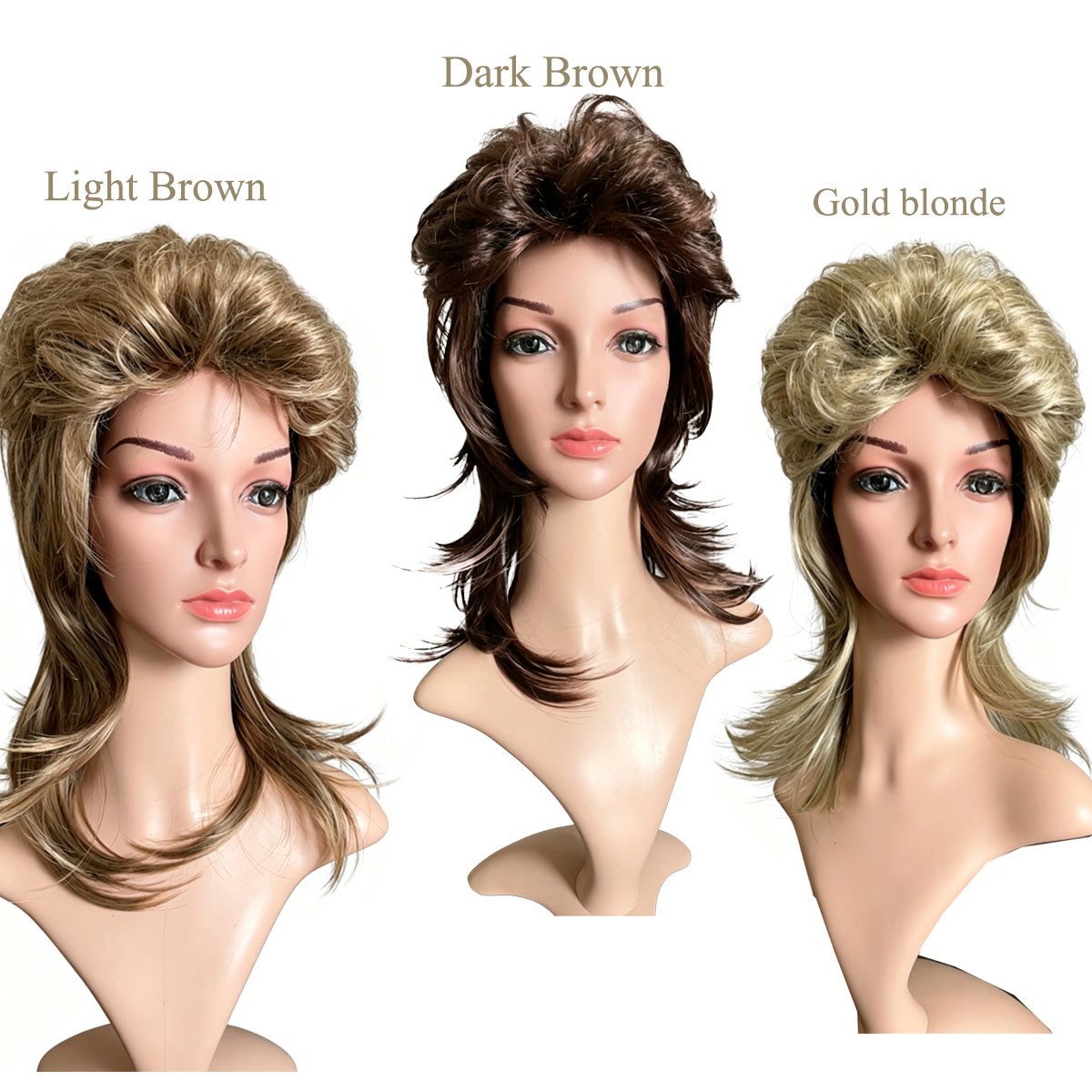 Mullet Wigs for Women Men 80s Rocker Wig Costumes Fancy Party Cosplay Halloween