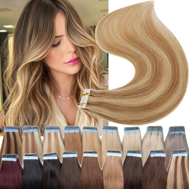 Tape in Remy Human Hair Extensions Seamless Skin Wefts Remy Thick Fashion Hair