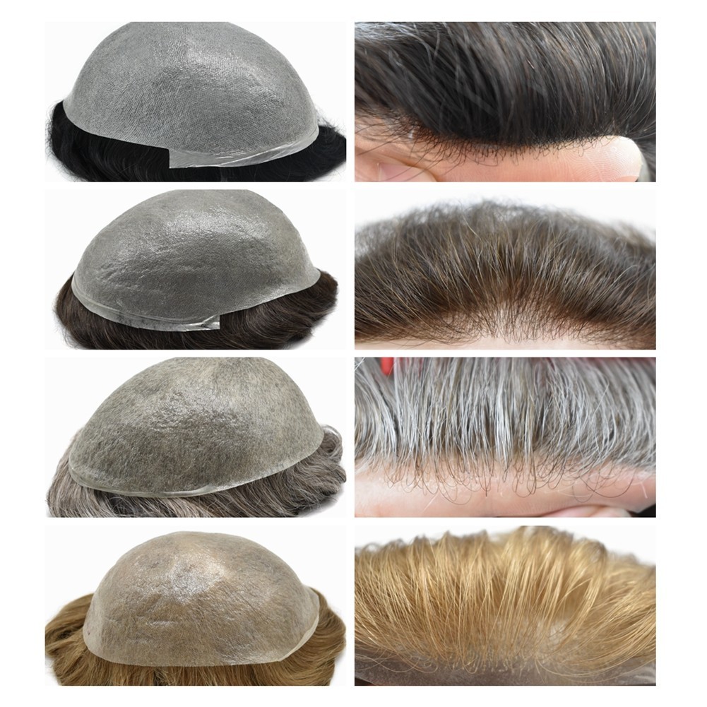 Ultra Thin Skin ToupeeMens Hair Replacement All Colors Hairpieces PU System Wig
