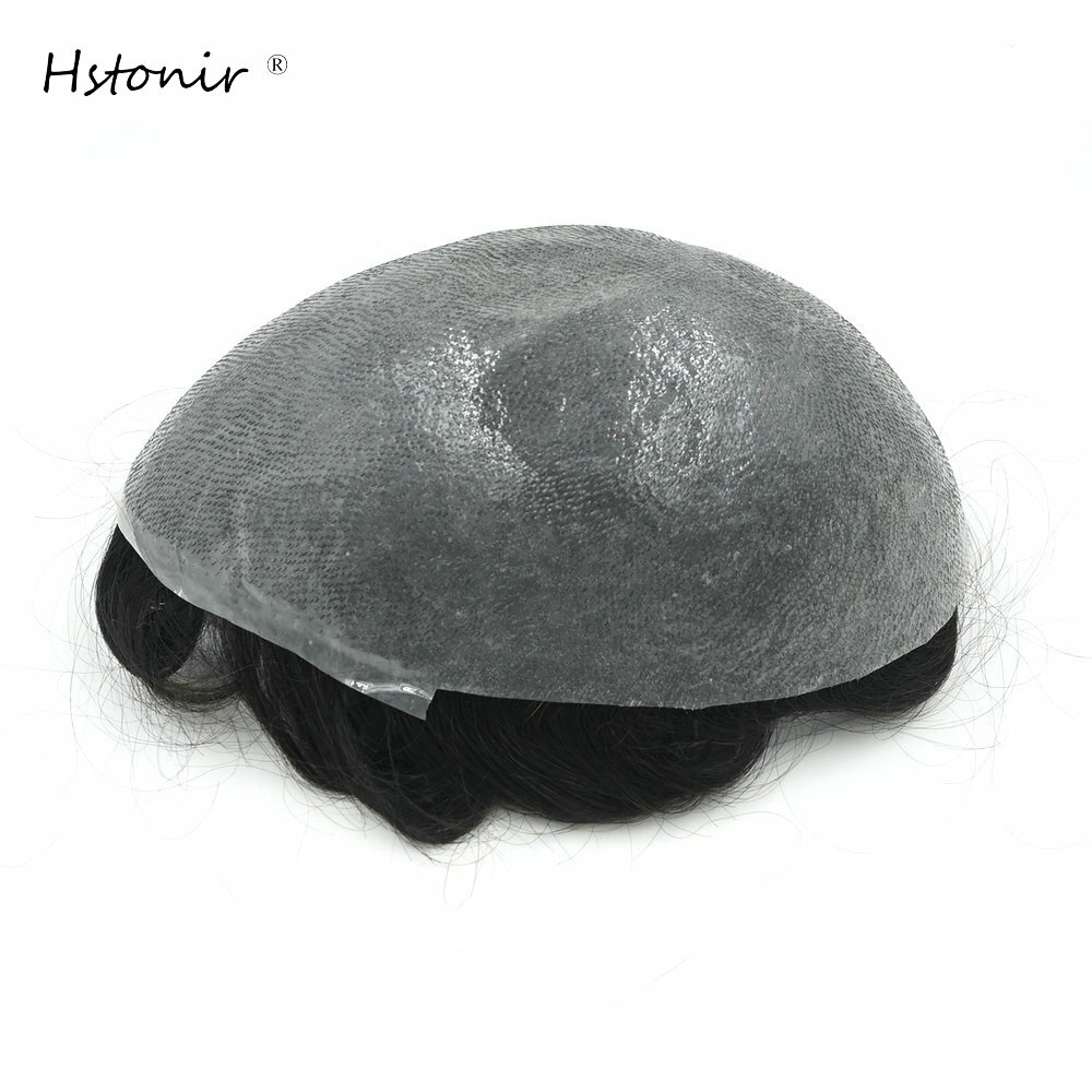 Super Thin Skin Remy Hair Toupee For Men Invisible Hairline V-loop Male Toupees