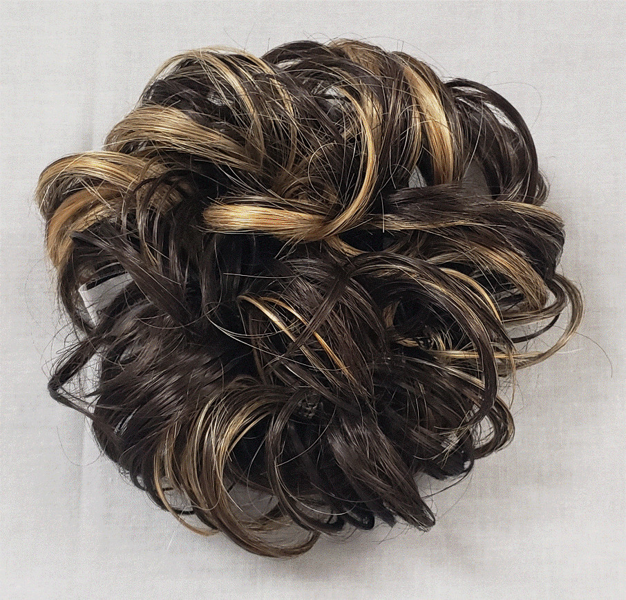 LARGE CURLY HAIR MESSY BUN SCRUNCHIE PONYTAIL HOLDER HAIRPIECE EXTENSIONS LACEY