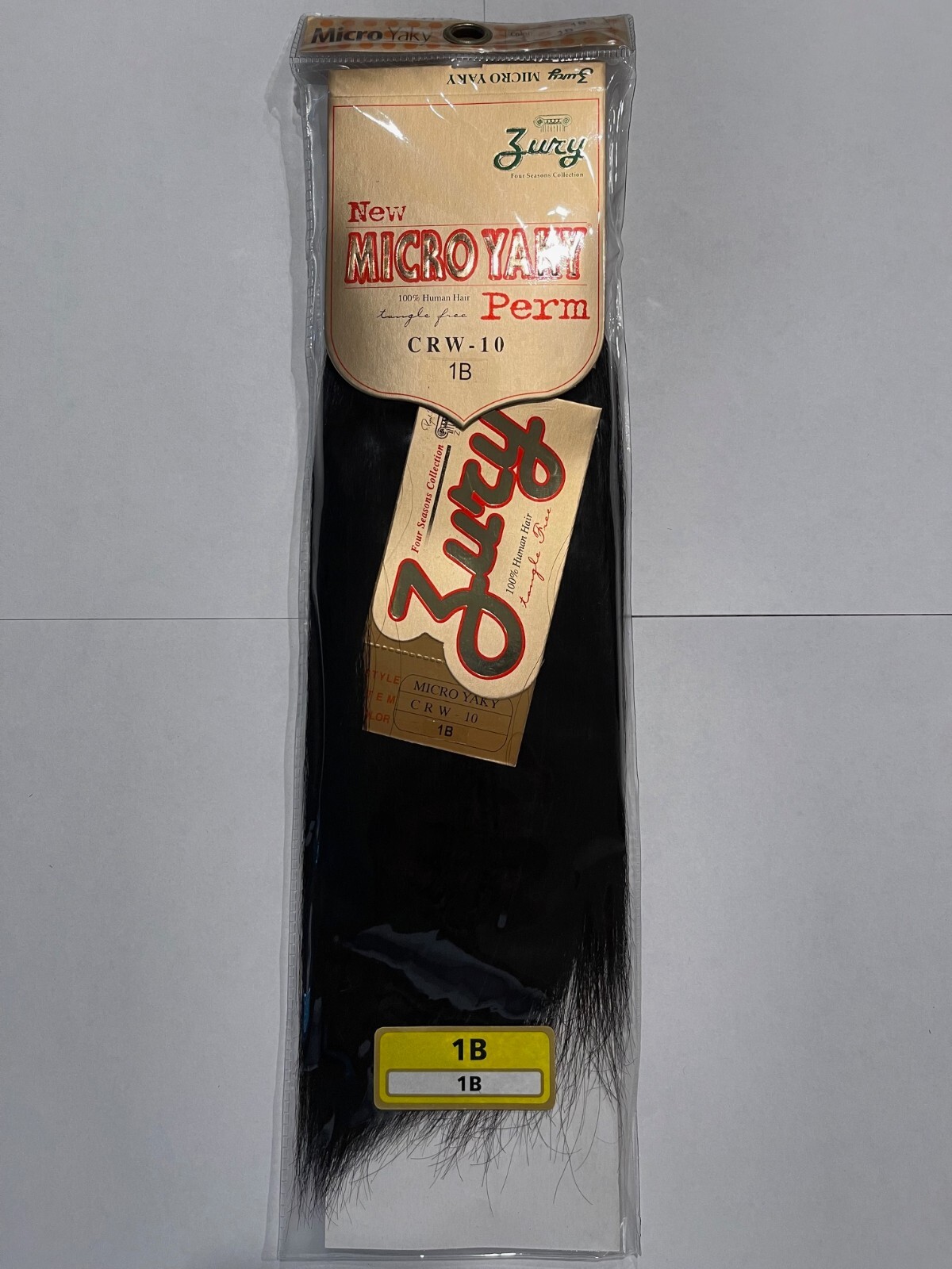 Zury 100% Human Hair Weaving Straight Micro Yaky Perm 10 inch color #1B