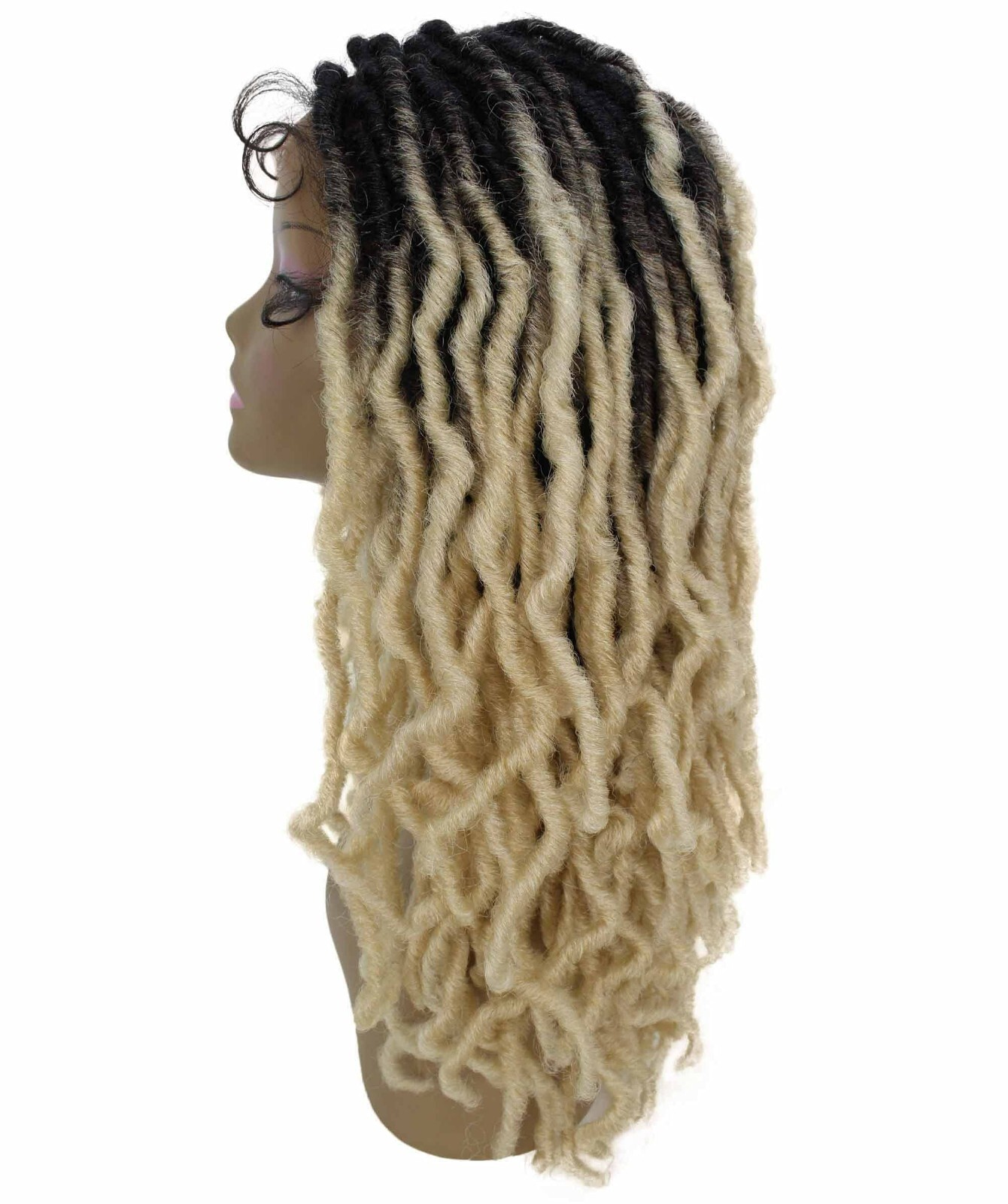 LUXLUXE Dara Curly Dara 22 in Long Dara 4X4 Hand Tied Lace Braid Braided Wig,