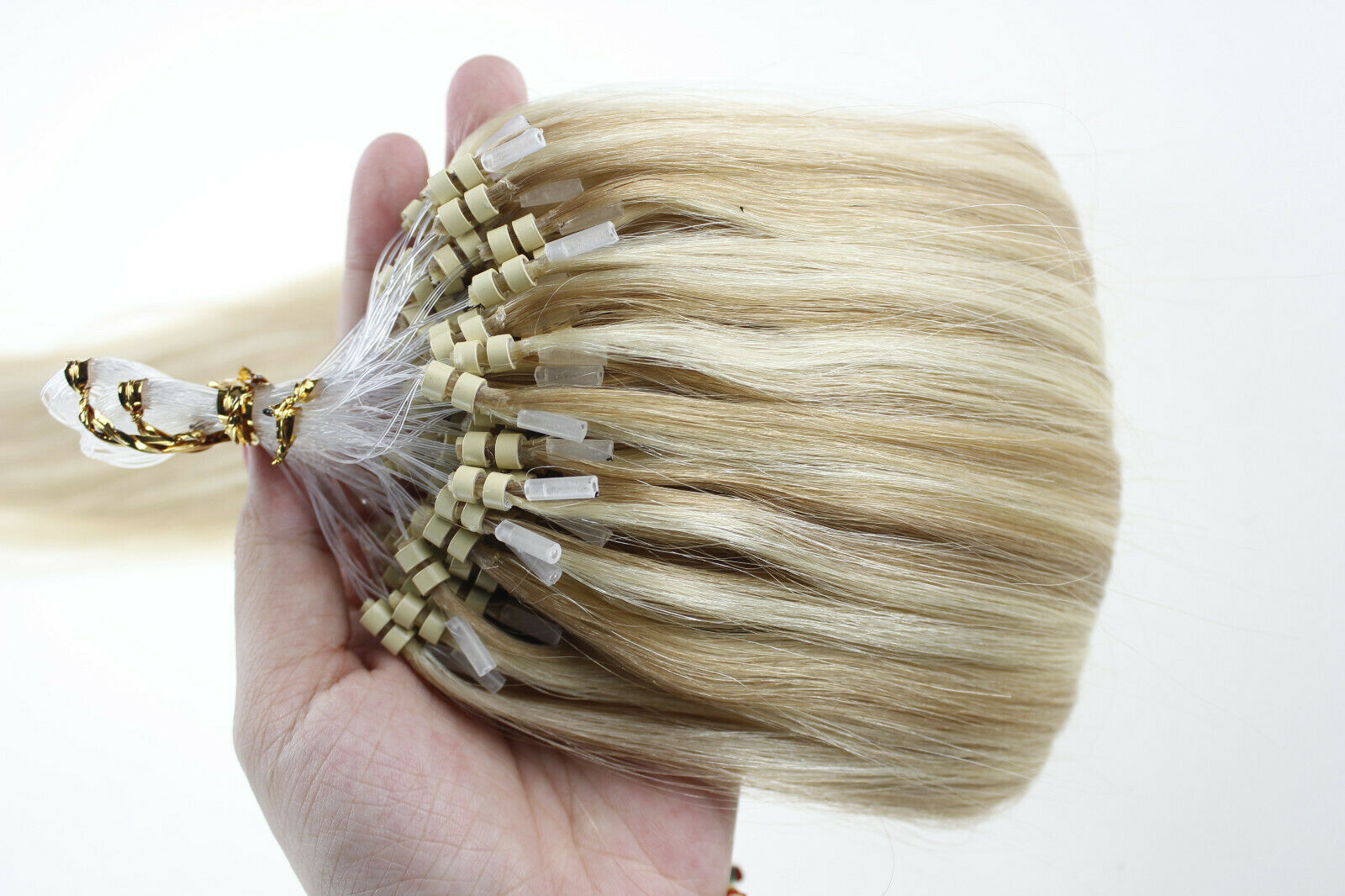 Micro Link Loop Tip Human Hair Extensions Micro Beads Double Drawn Thick 1g/s 9A
