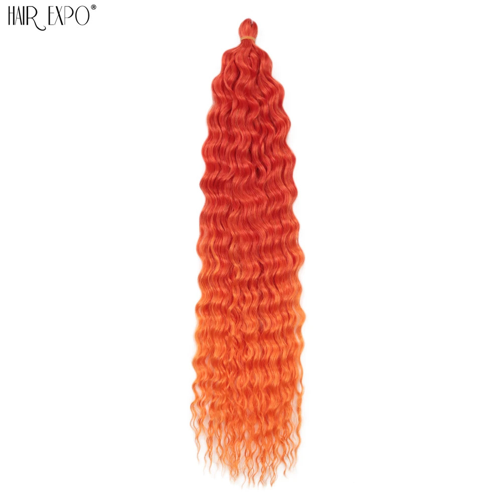 22 Inch Ombre Ariel Curl Crochet Hair Synthetic Deep Wave Braid Hair Extensions