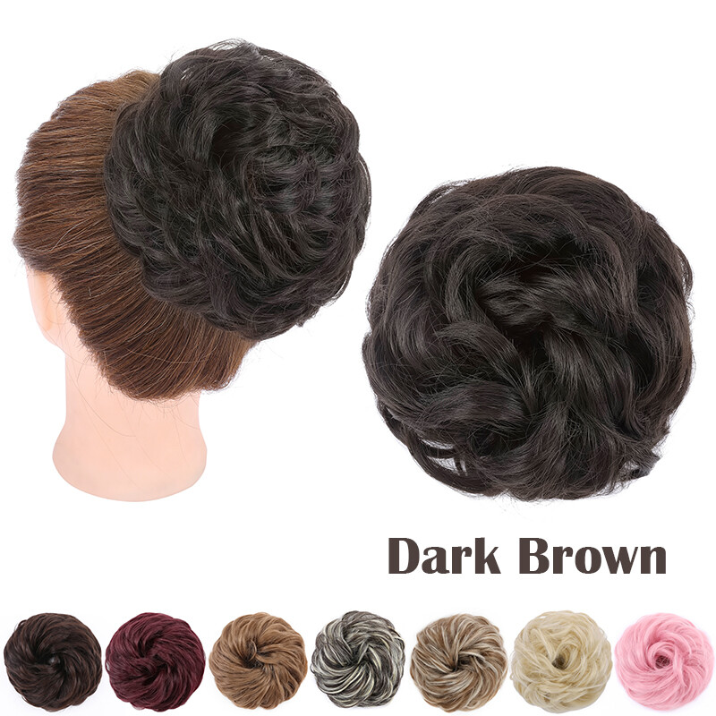 Natural Small Hair Scrunchie Wrap Curly Messy Bun Updo Hair Extensions 25-45g