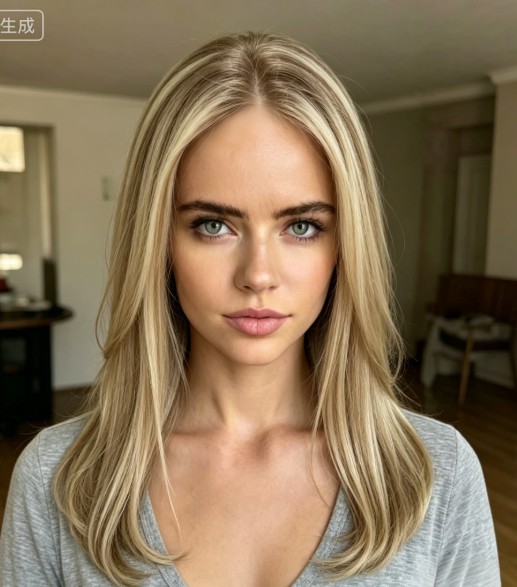Ombre Blonde Brown Highlight Straight Wigs 100% Human Hair Lace Front Wigs 180%
