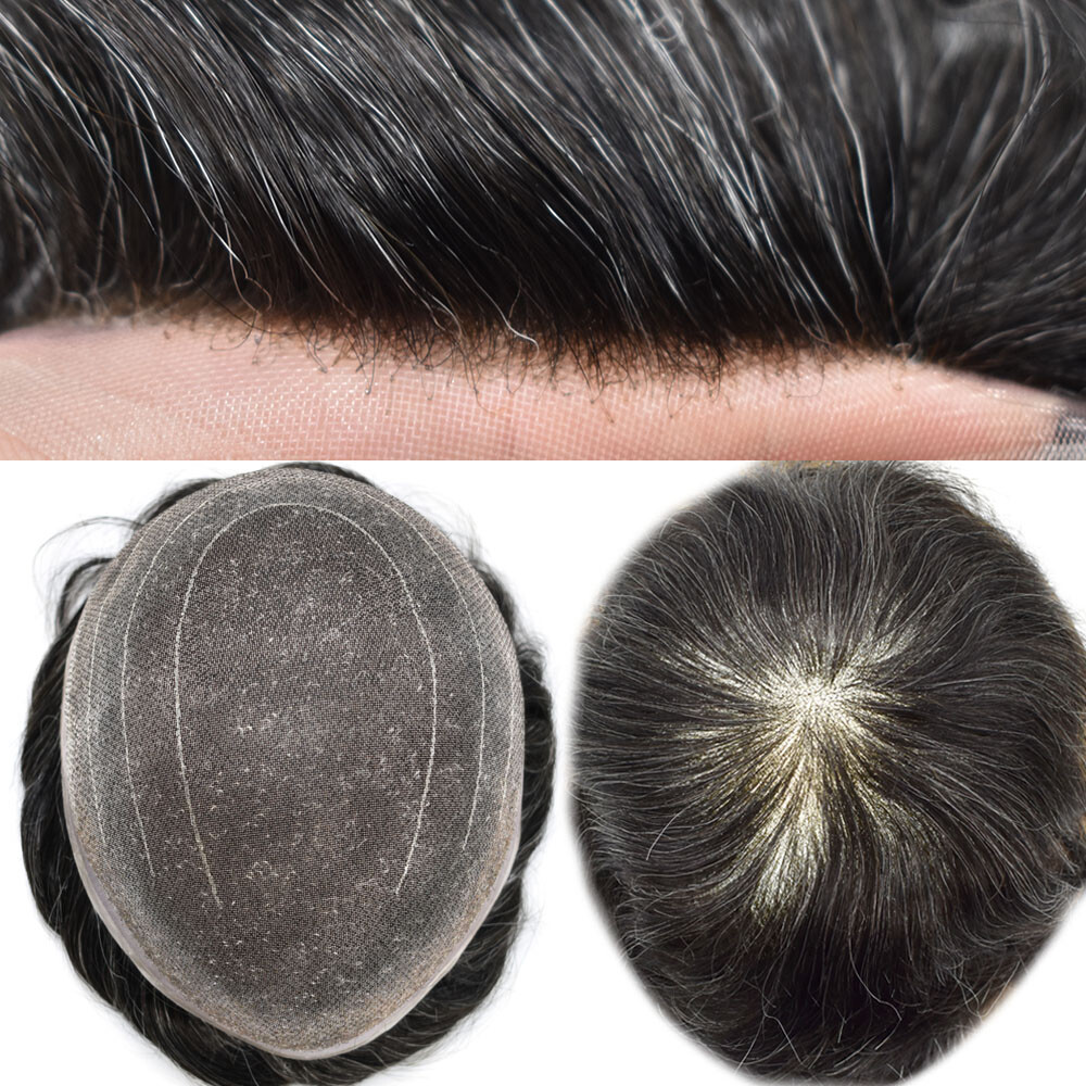 Mens Toupee Super Fine Lace Welded Mono Mens Hairpiece Hair SystemToupee For Men