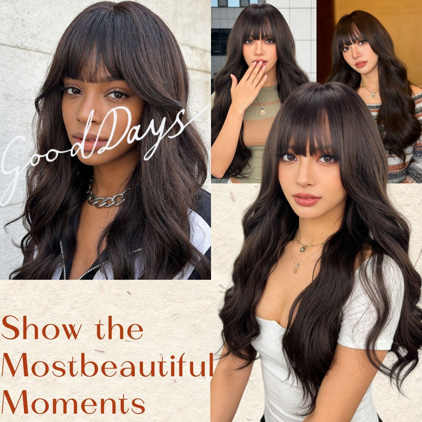 New Fashion Water Wave Curly Wig Natural Looking Heat Resistant Synthetic Full