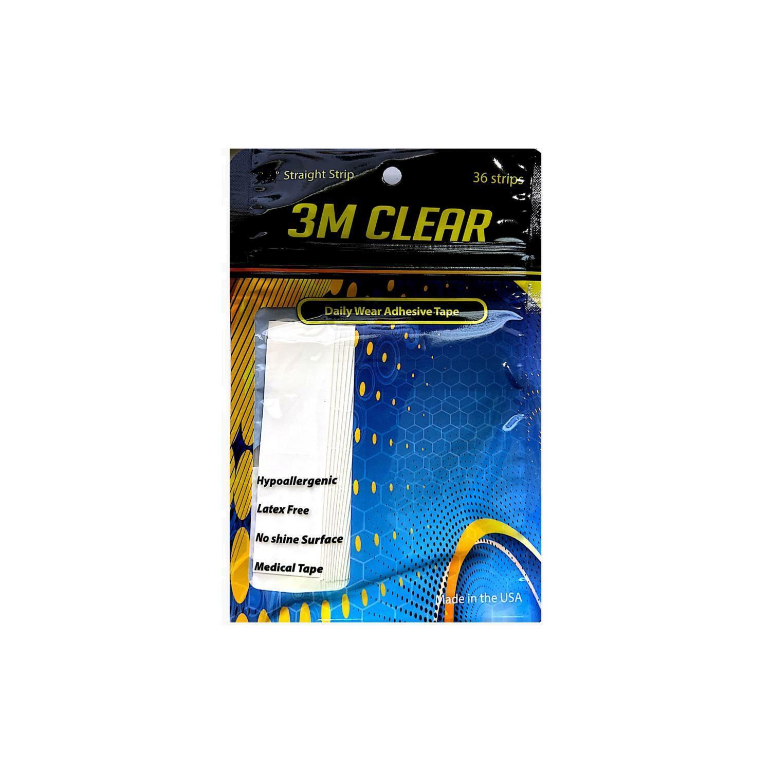 1522 Double Sided Clear Daily Wear 1″ X 3″ Straight True 3M Tape Wig Toupee 108P