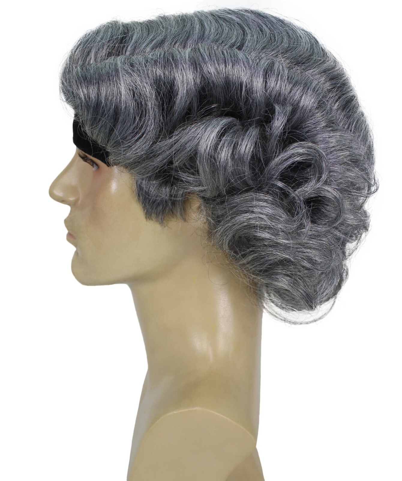 Adult Men’s Mayor Christmas Grey Wig, Flame-retardant Synthetic Fiber, HM-1636