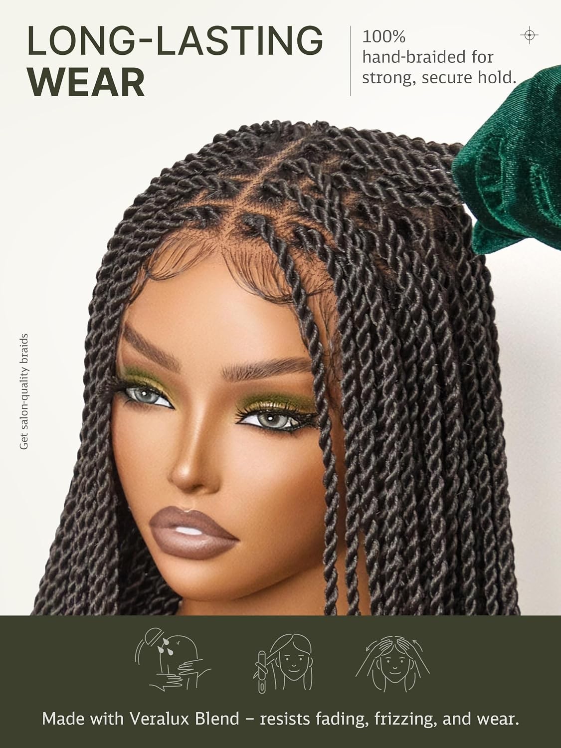 Full Lace Micro Twist Braided Wigs for Black Women Veralux™ 200% Density 30 inch