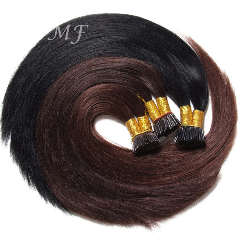 200Strands Stick I Tip Human Remy Hair Extensions Micro Ring Beads Pre Bonded US