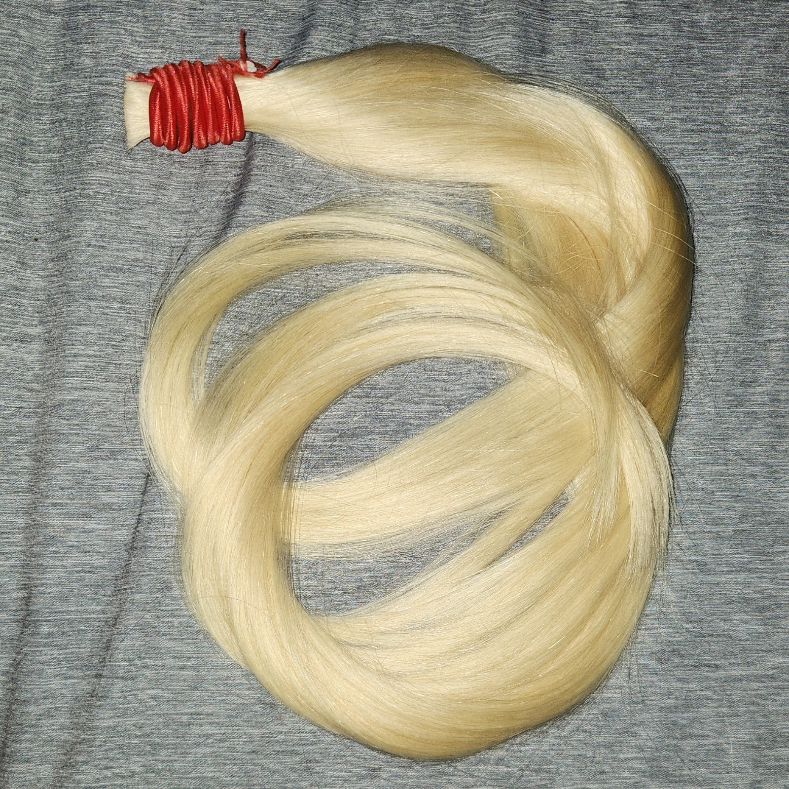 Platinum Blond Straight Hair Extension Weft Human Hair 21-30 in Women Adult