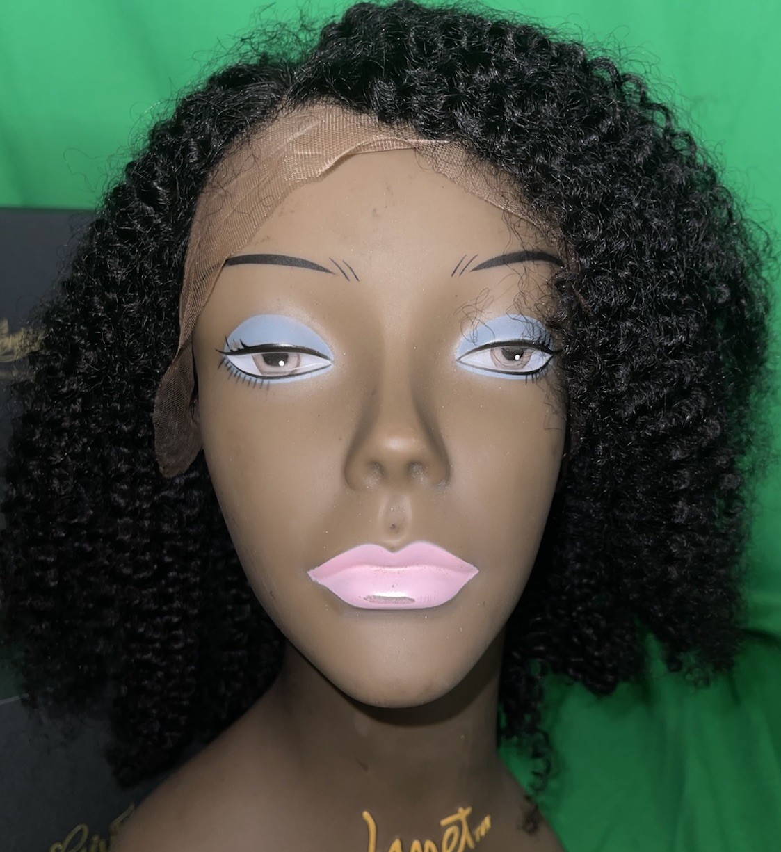 Wings By Her Given Hair Side Part 13*1 Kinky Curly Wig 14” Human Natural Color