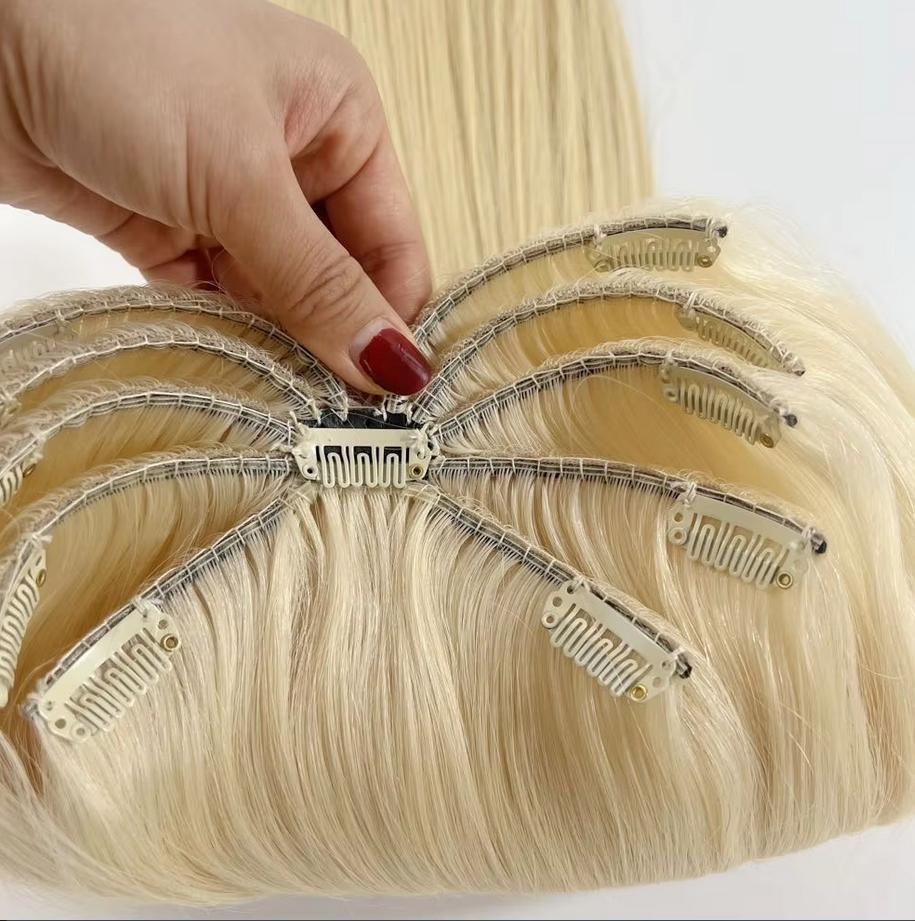 20″Customize Spider Seamless Octopus Clip in Hair Butterfly Clip in Wefts Topper