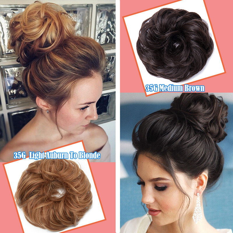 Hair Bun Messy Hair Piece Scrunchie Updo Curly Fake Hair Extension Real As Human