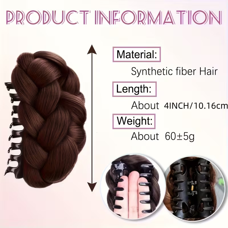 Chic Voluminous Hair Bun Wig Made from High-Temperature Synthetic Fibers.