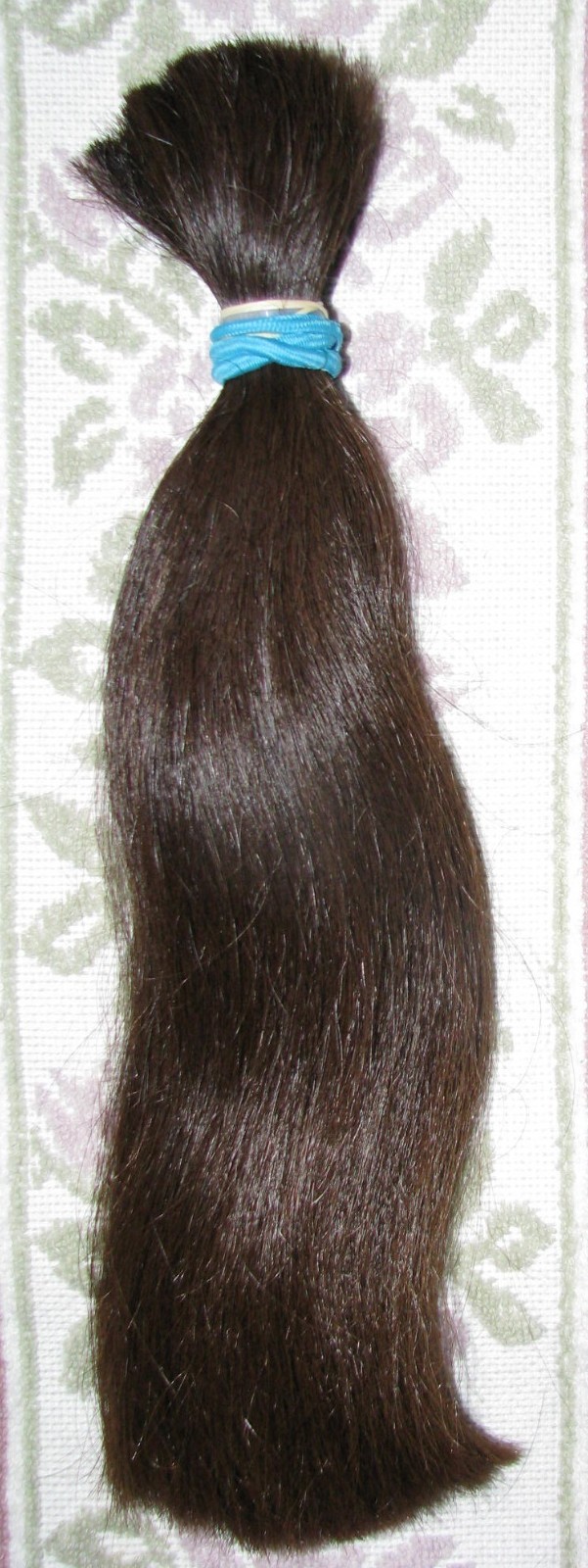 HUMAN HAIR HAIRCUT 12 INCH CHOCOLATE BROWN PONYTAIL COSPLAY-REBORN DOLLS T41