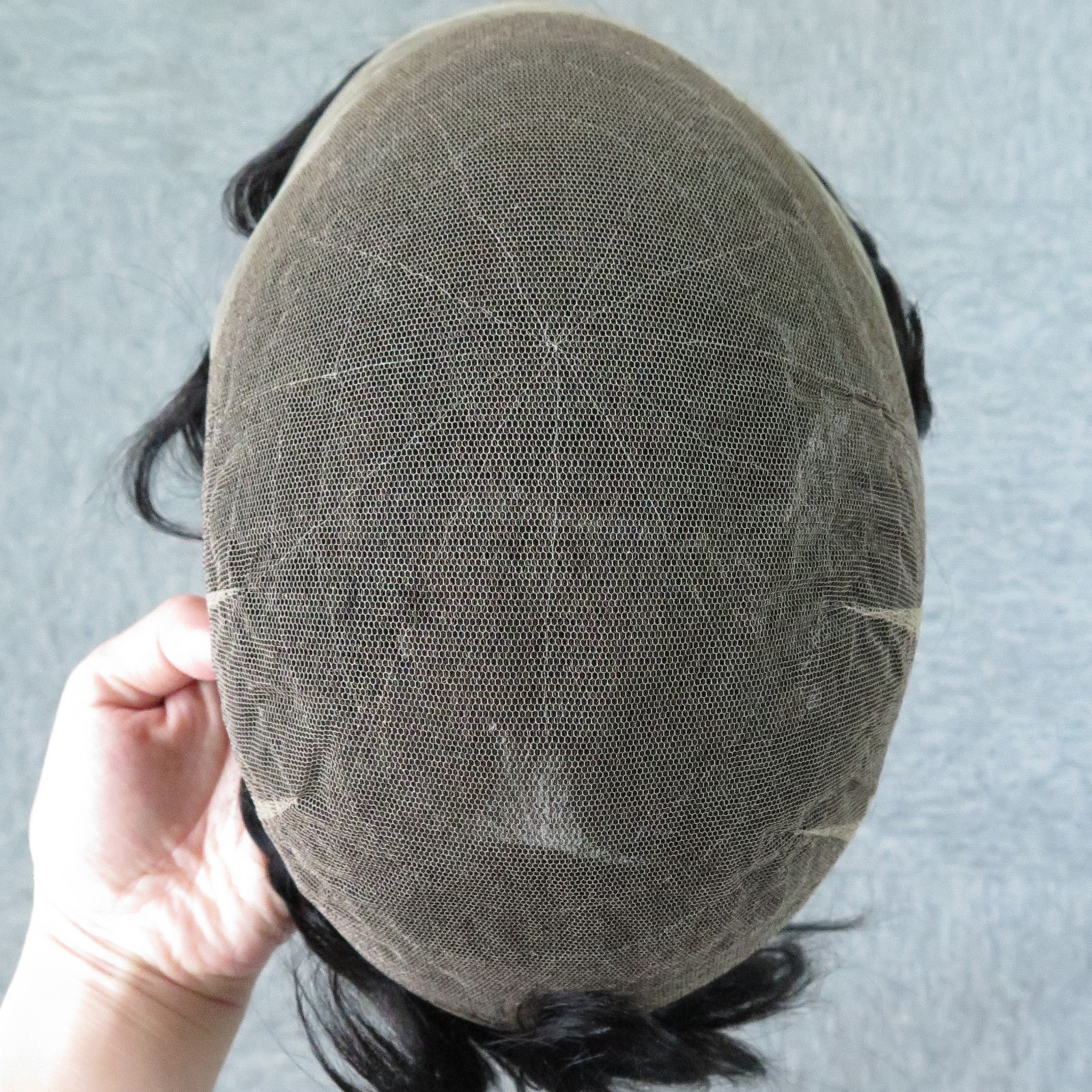 Toupee for Men Swiss Lace Human Hair Systems Hairpieces Bleached Hairline 90% #1